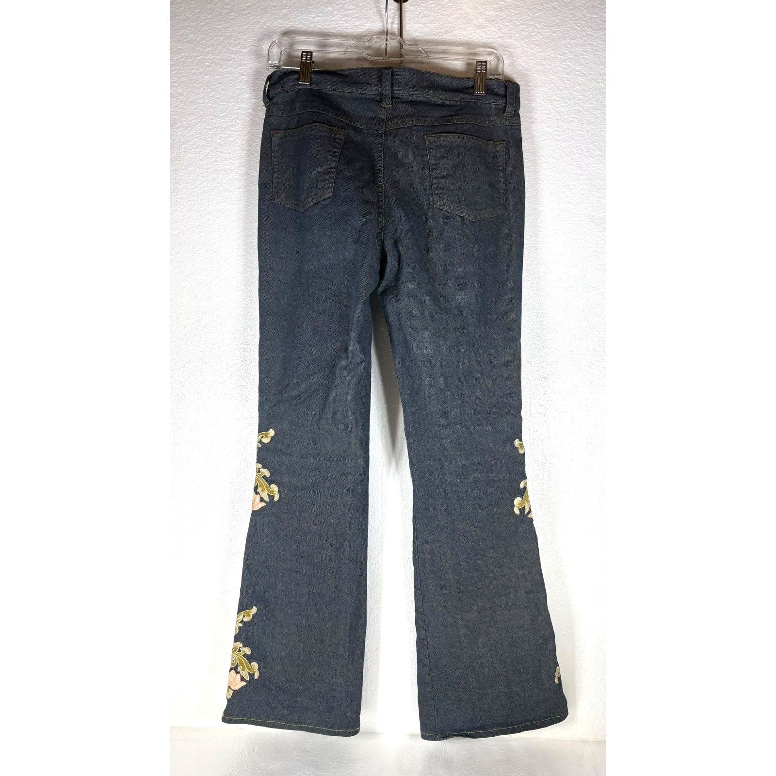 Under The Canopy Jeans Bell Bottoms Vintage Floral Embroidered Flare Size 4 — image 2 of 8